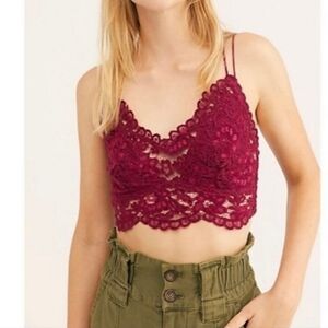 Free People Lace Bralette in Mulberry Size Small